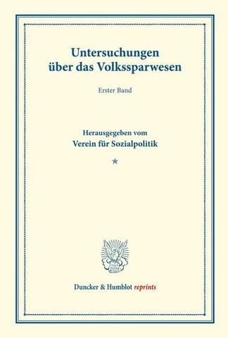 Untersuchungen über das Volkssparwesen.