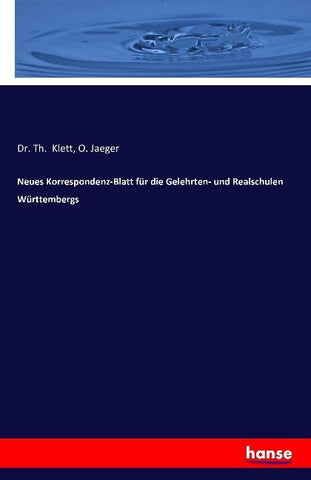 Neues Korrespondenz-Blatt für die Gelehrten- und Realschulen Württembergs