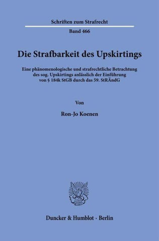 Die Strafbarkeit des Upskirtings