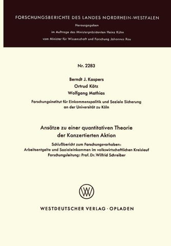 Ansätze zu einer quantitativen Theorie der Konzertierten Aktion