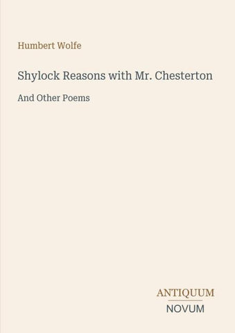 Shylock Reasons with Mr. Chesterton