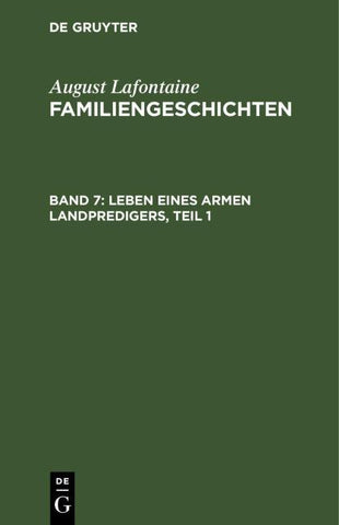 Leben eines armen Landpredigers, Teil 1