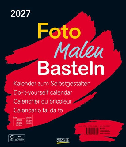 Foto-Malen-Basteln Bastelkalender schwarz groß 2027