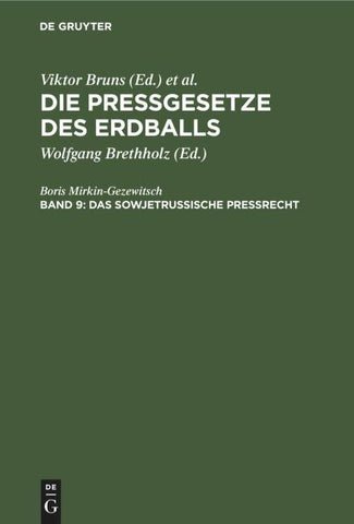 Das sowjetrussische Preßrecht