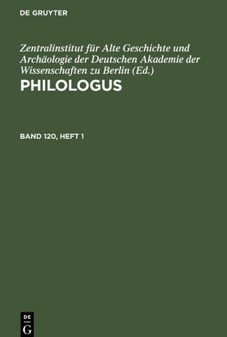 Philologus. Band 120, Heft 1