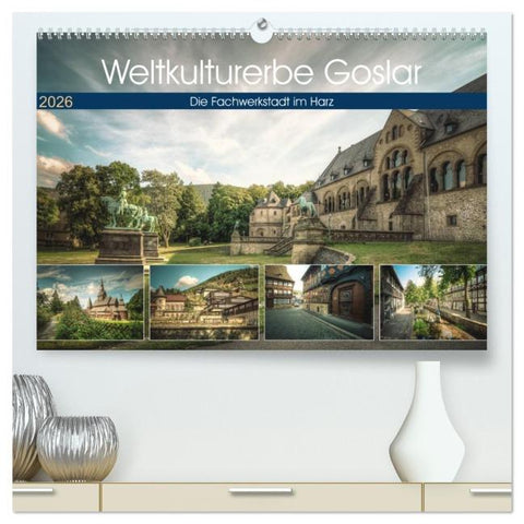 Weltkulturerbe Goslar (hochwertiger Premium Wandkalender 2026 DIN A2 quer), Kunstdruck in Hochglanz