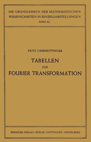 Tabellen zur Fourier Transformation