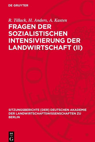 Fragen der sozialistischen Intensivierung der Landwirtschaft (II)