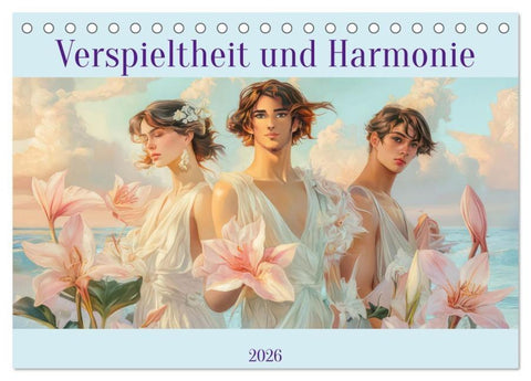 Verspieltheit und Harmonie (Tischkalender 2026 DIN A5 quer), CALVENDO Monatskalender