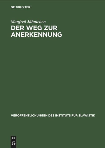 Der Weg zur Anerkennung