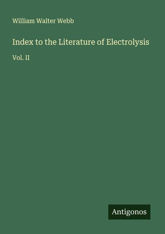 Index to the Literature of Electrolysis