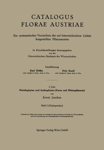 I. Teil: Pteridophyten und Anthophyten (Farne und Blütenpflanzen)