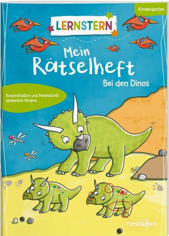 LERNSTERN. Mein Rätselheft Kindergarten. Bei den Dinos