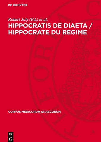 Hippocratis De Diaeta / Hippocrate Du regime