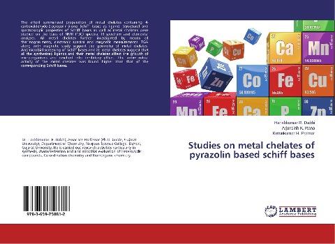 Studies on metal chelates of pyrazolin based schiff bases