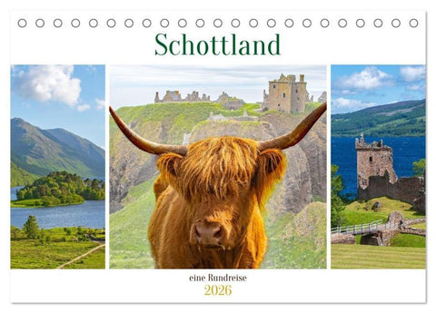 Schottland - eine Rundreise (Tischkalender 2026 DIN A5 quer), CALVENDO Monatskalender