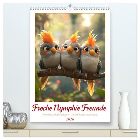 Freche Nymphie Freunde (hochwertiger Premium Wandkalender 2026 DIN A2 hoch), Kunstdruck in Hochglanz