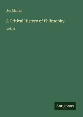 A Critical History of Philosophy