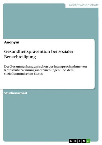 Gesundheitsprävention bei sozialer Benachteiligung