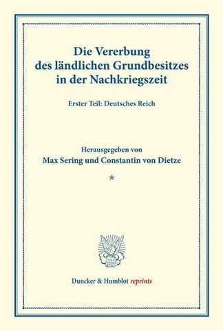 Die Vererbung des ländlichen Grundbesitzes in der Nachkriegszeit.