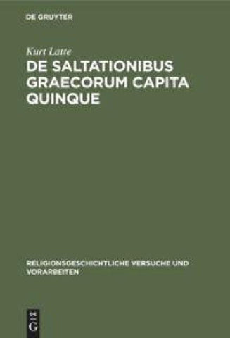 De saltationibus Graecorum capita quinque