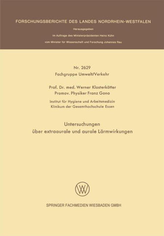 Untersuchungen über extraaurale und aurale Lärmwirkungen