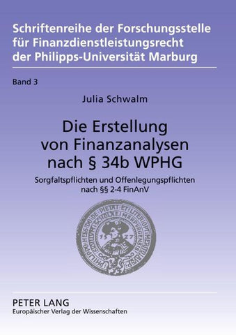 Die Erstellung von Finanzanalysen nach § 34b WpHG