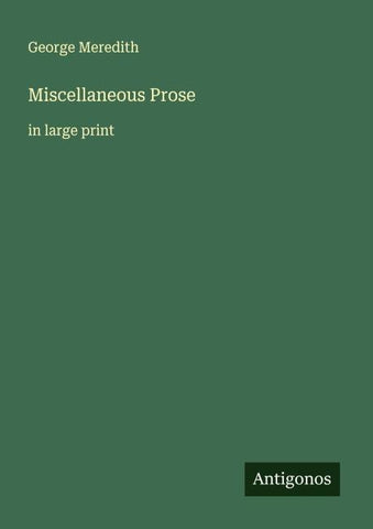 Miscellaneous Prose
