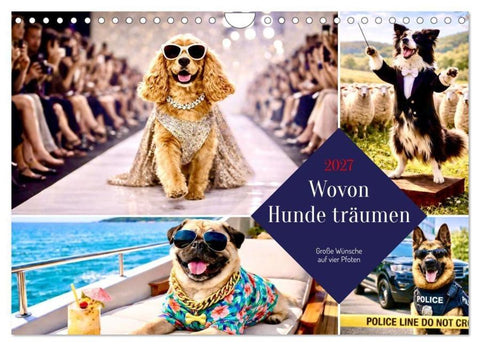 Wovon Hunde träumen (Wandkalender 2027 DIN A4 quer), CALVENDO Monatskalender
