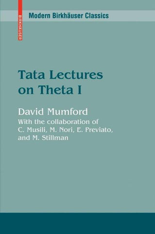 Tata Lectures on Theta I