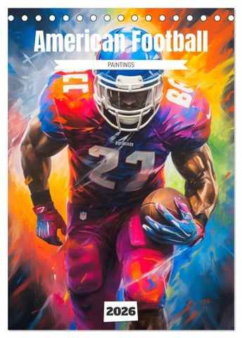 American Football. Paintings (Tischkalender 2026 DIN A5 hoch), CALVENDO Monatskalender