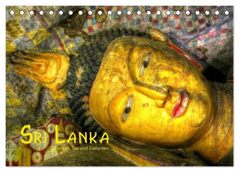 Sri Lanka - Tempel, Tee und Elefanten (Tischkalender 2026 DIN A5 quer), CALVENDO Monatskalender
