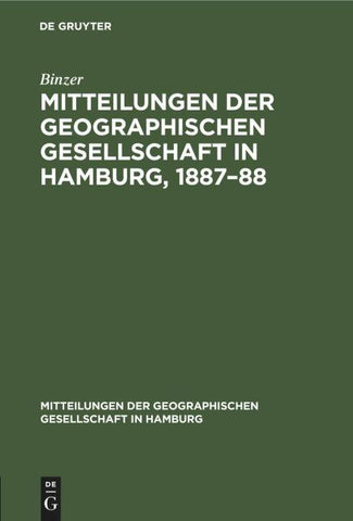 Mitteilungen der Geographischen Gesellschaft in Hamburg, 1887–88