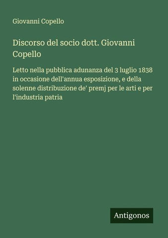 Discorso del socio dott. Giovanni Copello