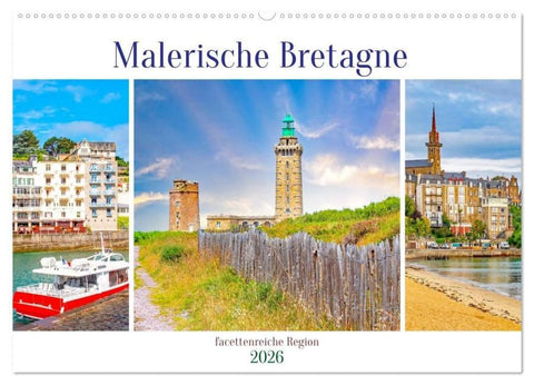 Malerische Bretagne - facettenreiche Region (Wandkalender 2026 DIN A2 quer), CALVENDO Monatskalender