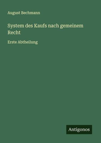 System des Kaufs nach gemeinem Recht