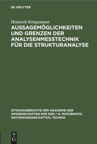 Aussagemöglichkeiten und Grenzen der Analysenmeßtechnik für die Strukturanalyse