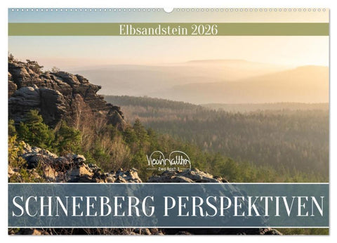 Schneeberg Perspektiven - Elbsandstein (Wandkalender 2026 DIN A2 quer), CALVENDO Monatskalender