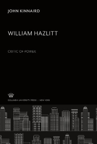 William Hazlitt. Critic of Power