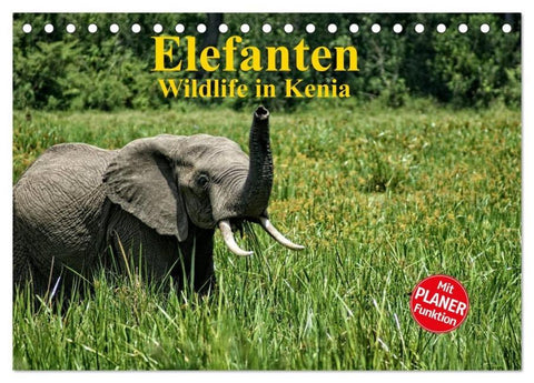 Elefanten . Wildlife in Kenia (Tischkalender 2026 DIN A5 quer), CALVENDO Monatskalender