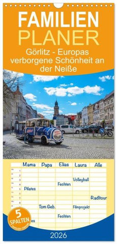 Familienplaner 2026 - Görlitz - Europas verborgene Schönheit an der Neiße mit 5 Spalten (Wandkalender, 21 x 45 cm) CALVENDO