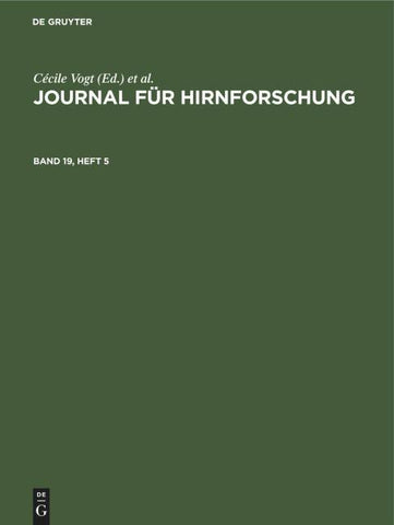 Journal für Hirnforschung. Band 19, Heft 5