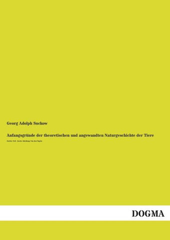 Anfangsgründe der theoretischen und angewandten Naturgeschichte der Tiere