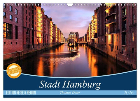Stadt Hamburg (Wandkalender 2026 DIN A3 quer), CALVENDO Monatskalender