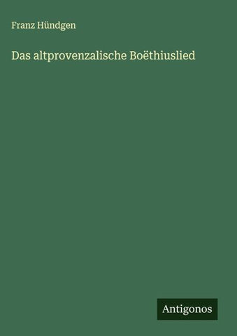 Das altprovenzalische Boëthiuslied