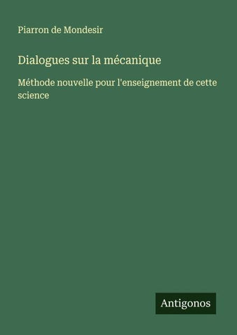 Dialogues sur la mécanique