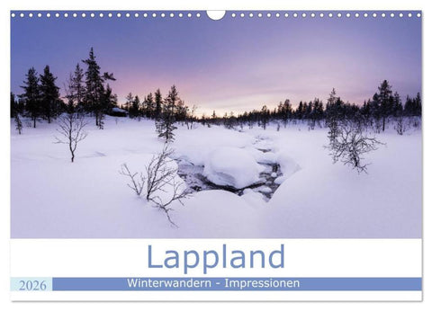 Lappland - Winterwandern Impressionen (Wandkalender 2026 DIN A3 quer), CALVENDO Monatskalender
