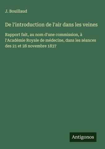 De l'introduction de l'air dans les veines