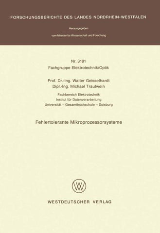 Fehlertolerante Mikroprozessorsysteme