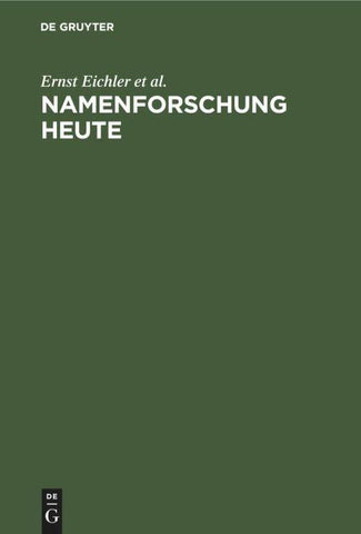 Namenforschung heute